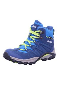 MEINDL - Buty trekkingowe dziecięce Meindl Arigo Junior Mid Gore-Tex. Kolor: niebieski, żółty, wielokolorowy. Technologia: Gore-Tex #1