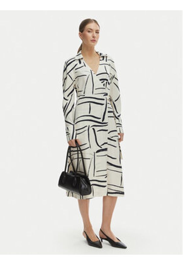 TOMMY HILFIGER - Tommy Hilfiger Sukienka codzienna WW0WW48934 Biały Relaxed Fit. Okazja: na co dzień. Kolor: biały. Materiał: wiskoza. Typ sukienki: proste. Styl: casual