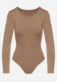 Born2be - Brązowe Dopasowane Body w Klasycznym Stylu Enatila. Okazja: na co dzień. Kolor: brązowy. Styl: klasyczny #5