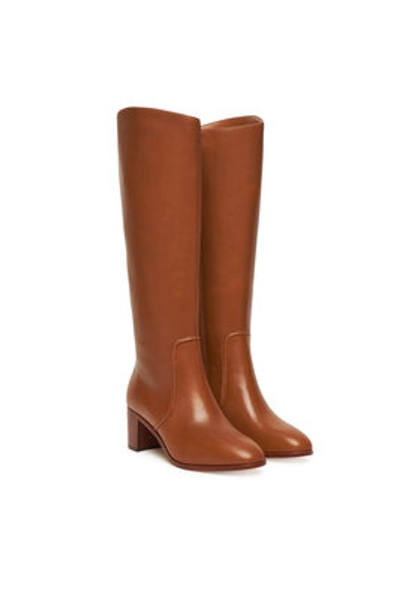 Lauren Ralph Lauren - LAUREN RALPH LAUREN Kozaki Charly Bo Tal 802974388001 Brązowy. Kolor: brązowy. Materiał: skóra