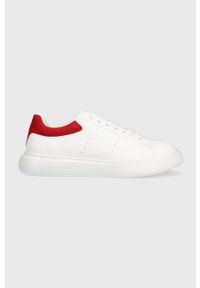 Trussardi Jeans - Trussardi sneakersy New Yrias kolor biały 79A00879 9Y099998. Nosek buta: okrągły. Zapięcie: sznurówki. Kolor: biały. Materiał: guma #1