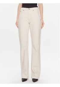 Calvin Klein Jeansy Mid Rise Relax Bootcut Ecru K20K206308 Biały Slim Fit. Kolor: biały #1