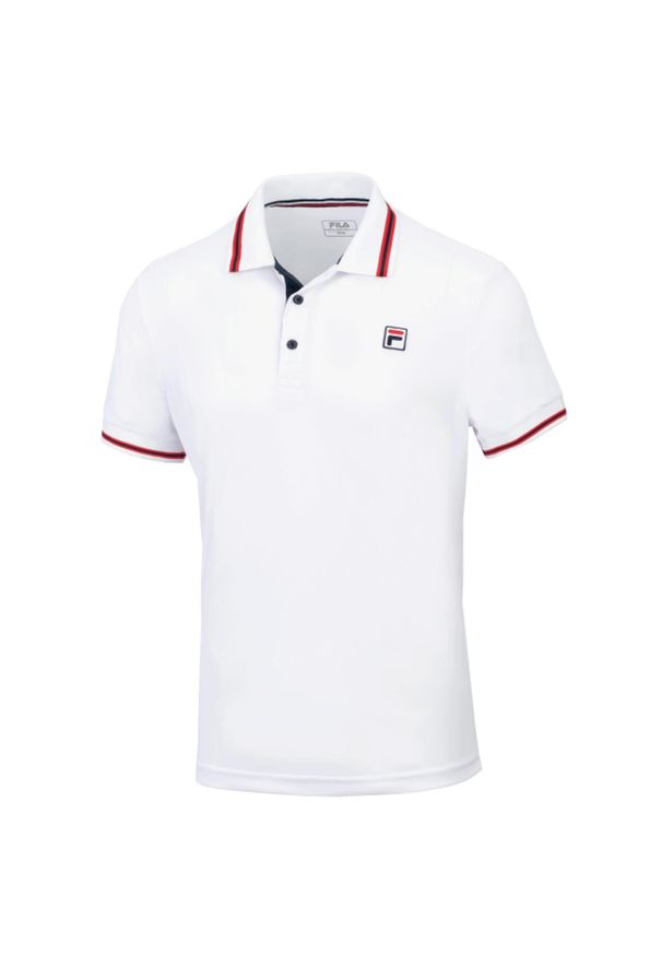 Koszulka sportowa męska Fila Polo Piro. Typ kołnierza: polo. Kolor: biały. Materiał: poliester. Styl: sportowy