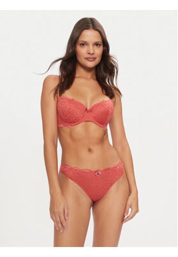 Hunkemöller Biustonosz z fiszbiną Marine 206320 Czerwony. Kolor: czerwony. Materiał: syntetyk