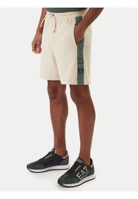 EA7 Emporio Armani Szorty sportowe 7M001501 AF12660 Beżowy Regular Fit. Kolor: beżowy. Materiał: syntetyk. Styl: sportowy #1