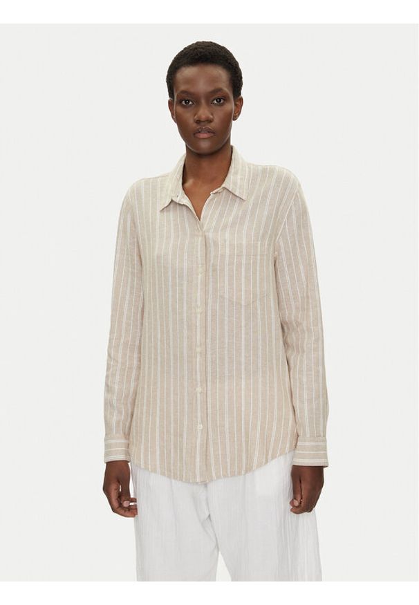 GAP - Gap Koszula 885287-13 Beżowy Regular Fit. Kolor: beżowy. Materiał: wiskoza