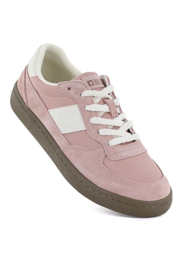 Big-Star - Skórzane półbuty sportowe damskie różowe Big Star TT274175. Kolor: różowy. Materiał: skóra