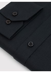Pako Lorente - PAKO LORENTE - czarna koszula męska z lnu i bawełny. Typ kołnierza: kołnierzyk stójkowy. Kolor: niebieski, biały, czarny. Materiał: bawełna, len. Długość rękawa: długi rękaw. Długość: długie. Wzór: gładki. Sezon: wiosna #9