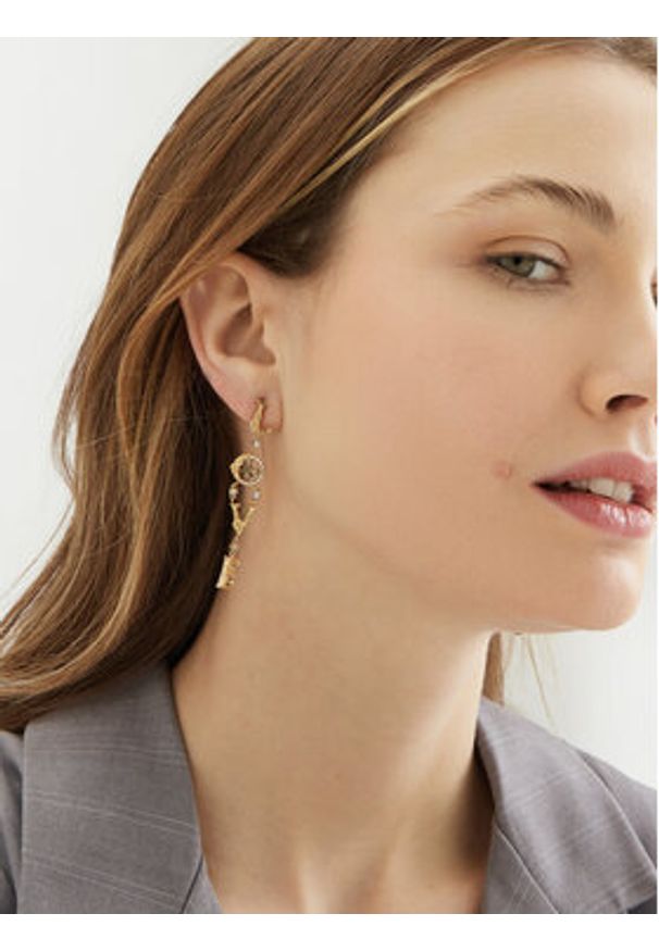 Guess Kolczyki JUBE05 030JW Złoty. Materiał: metalowe. Kolor: złoty