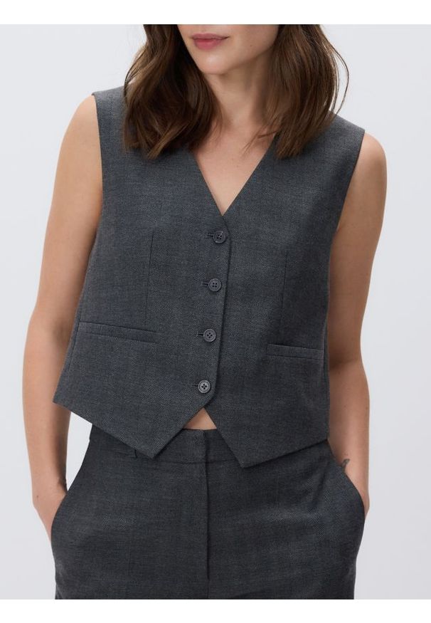 Reserved - Garniturowa kamizelka z wiskozą - wielobarwny. Materiał: wiskoza