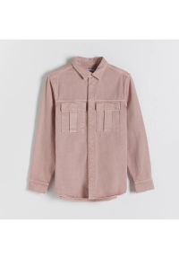 Reserved - Jeansowa kurtka koszulowa - Różowy. Kolor: różowy. Materiał: jeans