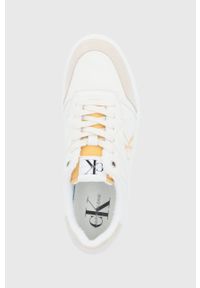 Calvin Klein Jeans Buty skórzane kolor kremowy. Nosek buta: okrągły. Zapięcie: sznurówki. Kolor: beżowy. Materiał: skóra #3