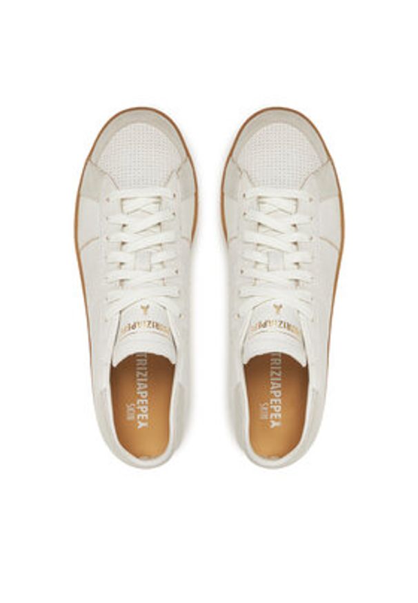 Patrizia Pepe Sneakersy SKIN 2Z0066/L150-X1RQ Biały. Kolor: biały. Materiał: skóra