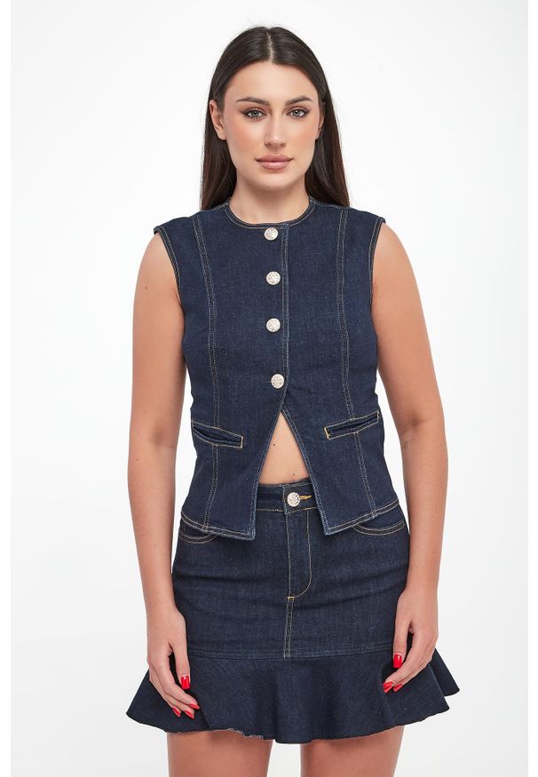 Liu Jo - Kamizelka damska jeansowa LIU JO. Materiał: jeans