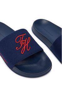 TOMMY HILFIGER - Tommy Hilfiger Klapki Logo Embroidery Canvas FM0FM05858 Granatowy. Kolor: niebieski. Materiał: materiał #3