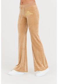 Juicy Couture - JUICY COUTURE Beżowe damskie spodnie Arched Metallic Layla, Rozmiar L. Kolor: beżowy #7