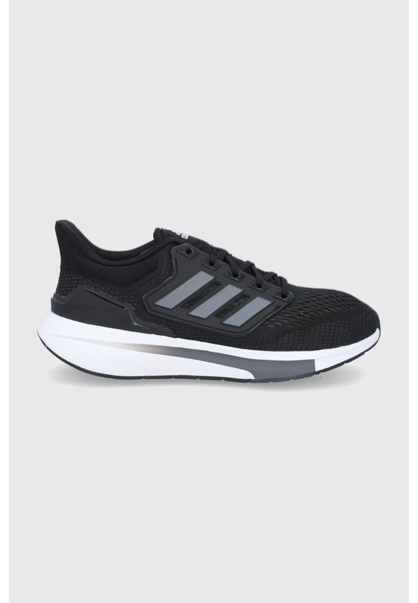 Adidas - adidas Buty EQ21 Run kolor czarny. Nosek buta: okrągły. Zapięcie: sznurówki. Kolor: czarny. Materiał: materiał, guma. Szerokość cholewki: normalna. Sport: bieganie