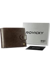 ROVICKY - Portfel skórzany Rovicky N61L-RVT-3203 D.B c. brązowy. Kolor: brązowy. Materiał: skóra. Wzór: gładki #1