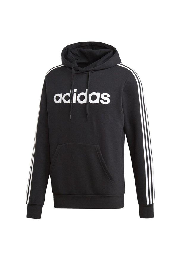 Adidas - Bluza męska adidas Essentials 3S PO FL czarna DQ3096. Kolor: biały, wielokolorowy, czarny