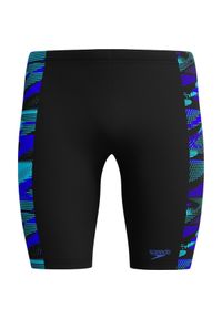 Speedo - Męskie Spodenki Hyperboom Jammer. Kolor: czarny, niebieski, wielokolorowy. Styl: sportowy