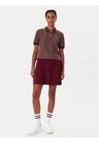 Lacoste Polo DF3364 Brązowy Slim Fit. Typ kołnierza: polo. Kolor: brązowy. Materiał: bawełna #4