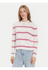 Tommy Jeans Sweter Essential DW0DW20159 Écru Regular Fit. Materiał: bawełna