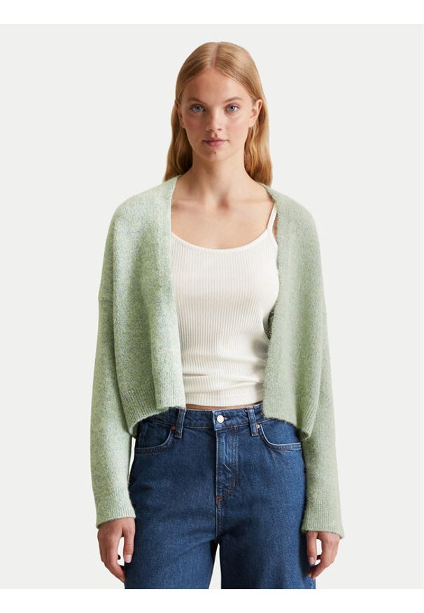 Marc O'Polo Denim Kardigan 500 0006 804 Zielony Loose Fit. Typ kołnierza: polo. Kolor: zielony. Materiał: bawełna