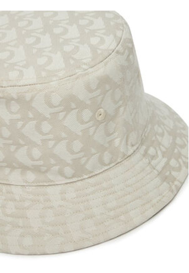Calvin Klein Kapelusz Logo Jacquard Bucket Hat LV04K5059G Beżowy. Kolor: beżowy. Materiał: poliester, materiał