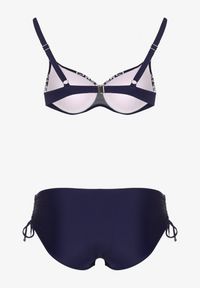 Born2be - Granatowe Bikini Biustonosz z Wiązaniem i Majtki Typu Figi Norettia. Kolekcja: plus size. Kolor: niebieski. Materiał: jeans #5
