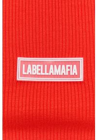 LABELLAMAFIA - LaBellaMafia T-shirt damski kolor pomarańczowy. Kolor: pomarańczowy. Materiał: dzianina #6