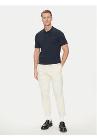 Calvin Klein Polo K10K111196 Granatowy Slim Fit. Typ kołnierza: polo. Kolor: niebieski. Materiał: bawełna