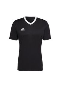Adidas - Koszulka piłkarska męska adidas Entrada 22 Jersey. Kolor: czarny. Materiał: jersey, poliester. Sport: piłka nożna
