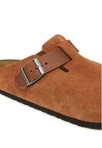 Birkenstock Klapki Boston zamsz 1029185 Brązowy. Kolor: brązowy. Materiał: skóra, zamsz