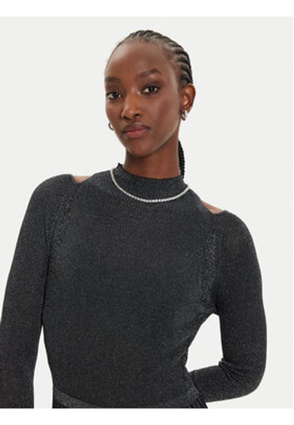 Pinko - PINKO Sukienka dzianinowa Ismaele Abito 104443 A28U Czarny Regular Fit. Kolor: czarny. Materiał: syntetyk, wiskoza