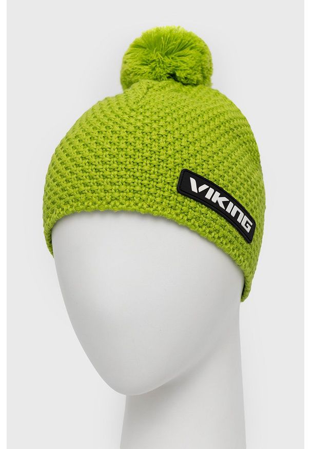 Viking - Czapka wełniana. Kolor: zielony. Materiał: wełna