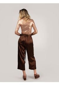 Pinko Spodnie "Anima Fragile" | 1N135H 8521 | Anima Fragile 1 | Kobieta | Brązowy. Okazja: na co dzień. Kolor: brązowy. Materiał: acetat, jedwab, elastan. Styl: casual #3
