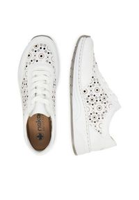 Rieker Sneakersy N6506-80 Biały. Kolor: biały. Materiał: skóra #4