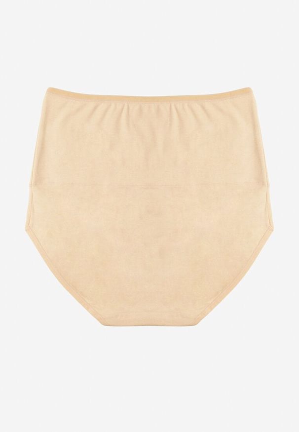 Renee - Beżowe Modelujące Majtki z Bawełny High Waist Nilionea. Stan: podwyższony. Kolor: beżowy. Materiał: bawełna