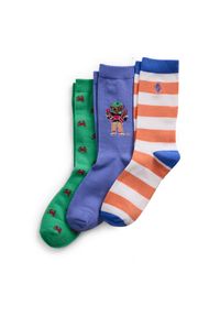 Zestaw 3 par wysokich skarpet dziecięcych Polo Ralph Lauren. Wzór: kolorowy