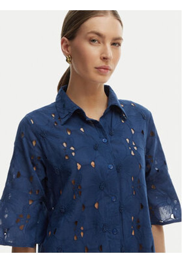 Iconique Sukienka letnia Romina IC26-003 Niebieski Relaxed Fit. Kolor: niebieski. Materiał: bawełna. Sezon: lato