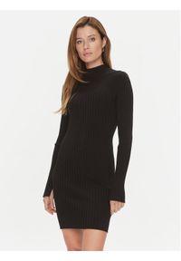 Calvin Klein Sukienka dzianinowa Iconic K20K206119 Czarny Slim Fit. Kolor: czarny. Materiał: syntetyk, wiskoza