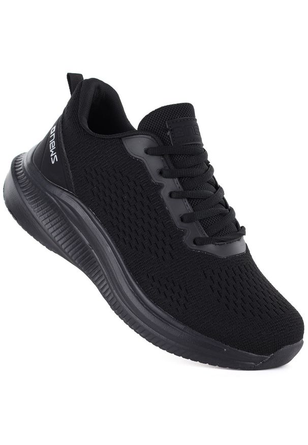 Buty sportowe na platformie czarne NEWS 254. Okazja: na co dzień. Kolor: czarny. Materiał: skóra ekologiczna. Szerokość cholewki: normalna. Obcas: na platformie. Sport: turystyka piesza