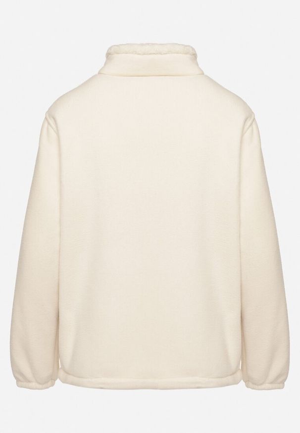 Born2be - Jasnobeżowy Klasyczny Polar ze Ściągaczami przy Rękawach Paradi. Okazja: na spacer, na co dzień. Kolor: beżowy. Materiał: polar. Długość rękawa: długi rękaw. Długość: długie. Styl: klasyczny