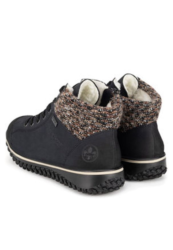 Rieker Trzewiki Z4243-14 Niebieski. Kolor: niebieski. Materiał: materiał