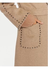 ViCOLO Płaszcz wełniany TS0032 Beżowy Regular Fit. Kolor: beżowy. Materiał: wełna, syntetyk #4