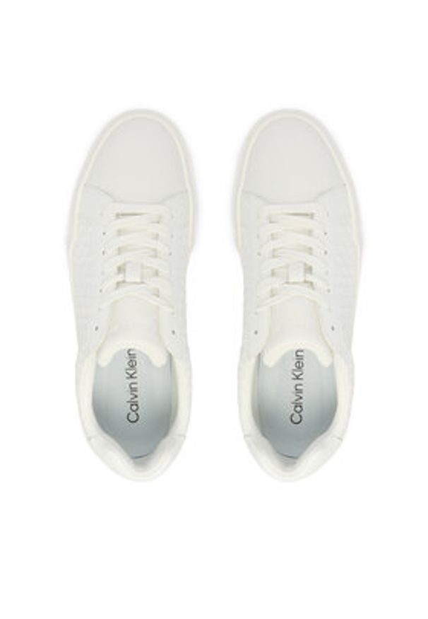 Calvin Klein Sneakersy Chunky Cupsole Laceup Lth Aop YW0YW02058 Czarny. Kolor: czarny. Materiał: skóra