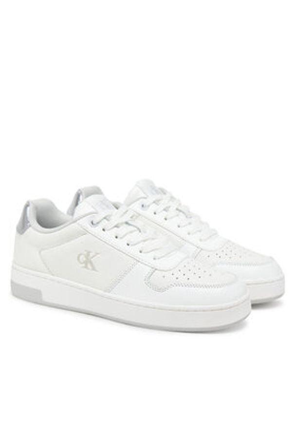 Calvin Klein Jeans Sneakersy Basket Cupsole Low Mg YW0YW01765 Biały. Kolor: biały. Materiał: skóra