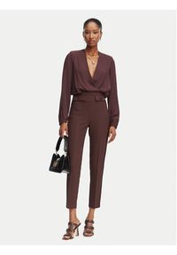 Elisabetta Franchi Body CB-007-62E2-V420 Brązowy ciemny Regular Fit. Kolor: brązowy. Materiał: wiskoza #2