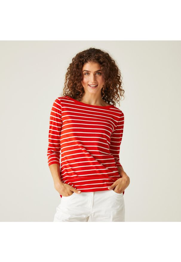 Regatta - Bayletta damska bluzka 3/4. Kolor: czerwony. Długość rękawa: długi rękaw. Długość: długie. Sport: turystyka piesza