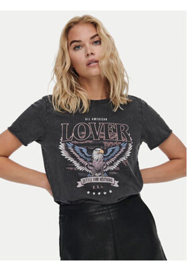 only - ONLY T-Shirt Lucy 15215721 Czarny Regular Fit. Kolor: czarny. Materiał: bawełna